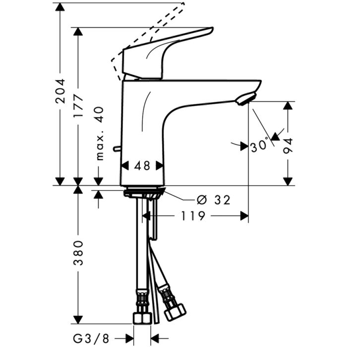 Hansgrohe Focus 100 Single Lever Basin Mixer Tap