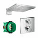 Hansgrohe Square Shower Valve With Raindance (300) Overhead