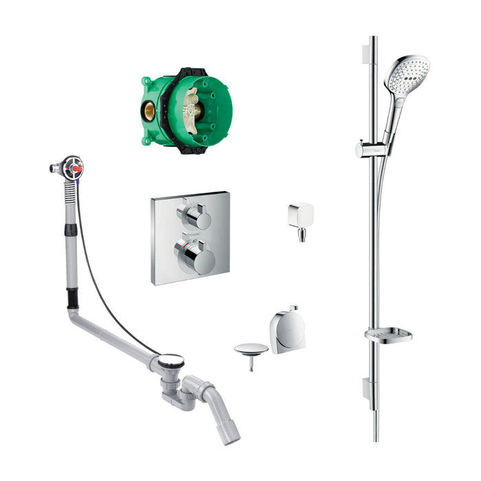 Hansgrohe Square Shower Valve With Raindance Select Rail