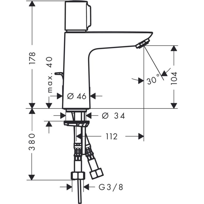 Hansgrohe Talis Select E 110 Basin Mixer Tap With Pop-Up