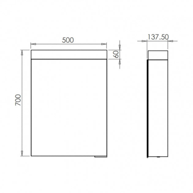 HiB Apex 1 Door Illuminated LED Mirror Cabinet