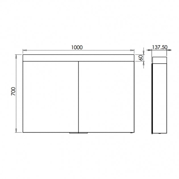 HiB Apex 2 Door Illuminated LED Mirror Cabinet