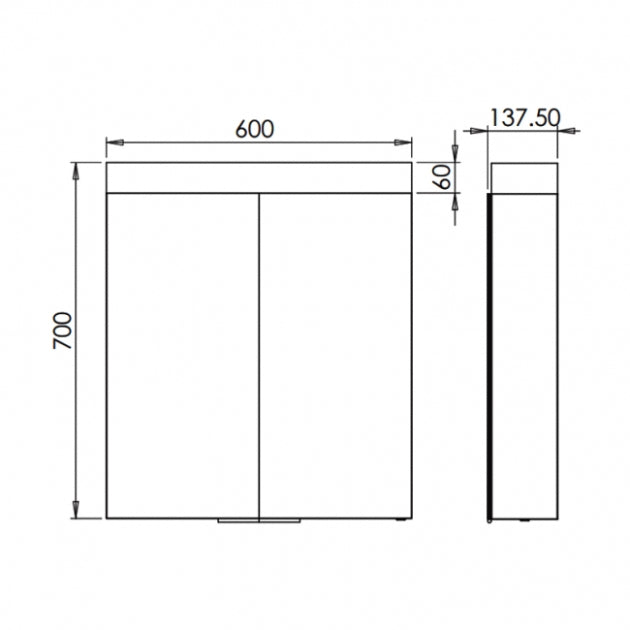HiB Apex 2 Door Illuminated LED Mirror Cabinet