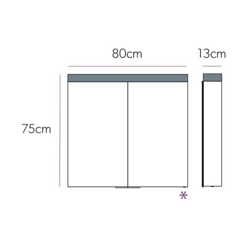 HiB Apex 2 Door Illuminated LED Mirror Cabinet