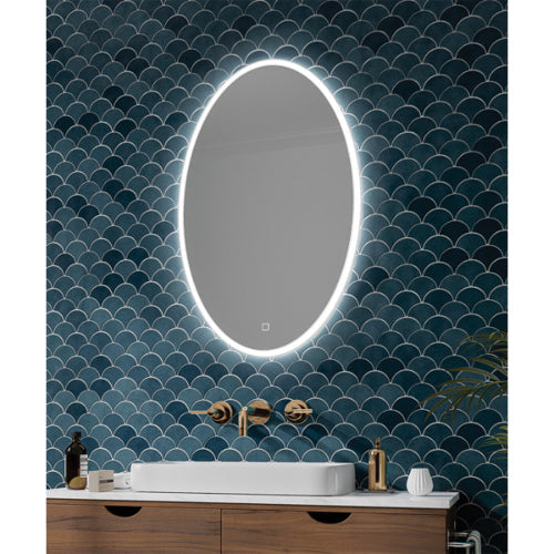 HiB Arena LED Ambient Oval Illuminated LED Mirror — Bathroom Outlet