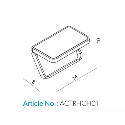 HIB Atto Toilet Roll Holder with Shelf and Anti Slip