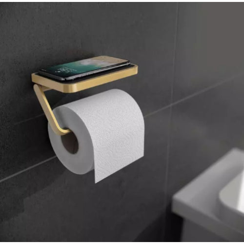HIB Atto Toilet Roll Holder with Shelf and Anti Slip