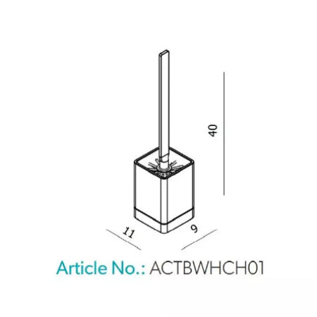 HIB Atto Wall Mounted Toilet Brush and Holder - Chrome
