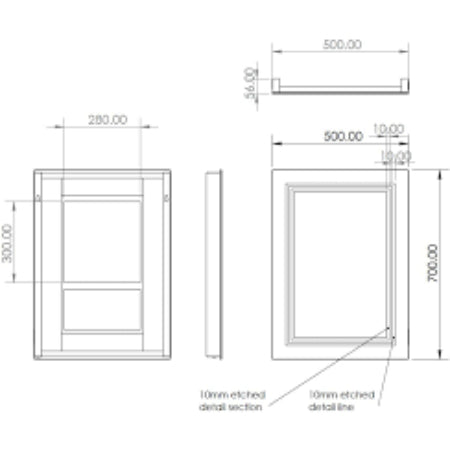 HiB Boundary Portrait Illuminated LED Mirror - Illuminated