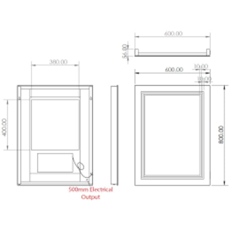 HiB Boundary Portrait Illuminated LED Mirror - Illuminated