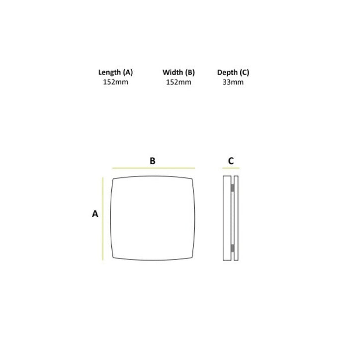 HiB Breeze Wall Mounted Bathroom Fan With Timer - 152mm x