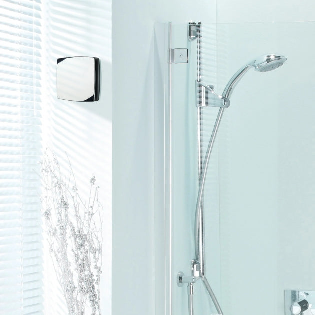 HiB Breeze Wall Mounted Bathroom Fan With Timer - 152mm x