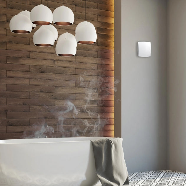 HiB Breeze Wall Mounted Bathroom Fan With Timer - 152mm x