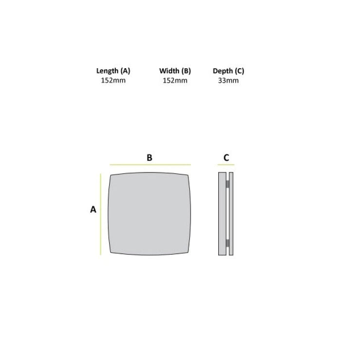 HiB Breeze Wall Mounted Bathroom Fan With Timer - 152mm x