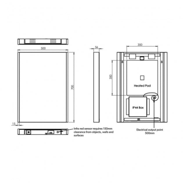 HiB Connect Designer Illuminated LED Mirror