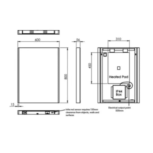 HiB Connect Designer Illuminated LED Mirror