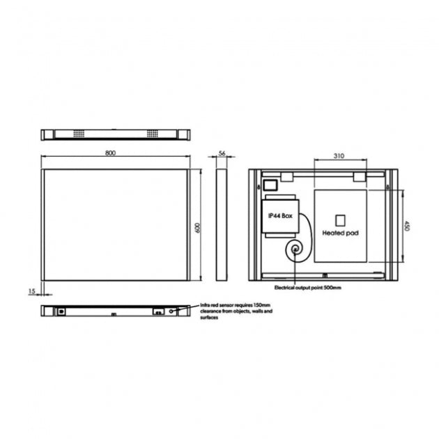 HiB Connect Designer Illuminated LED Mirror