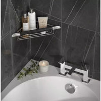 HiB Corner Shower Basket with Grab Bar - Chrome - Shower