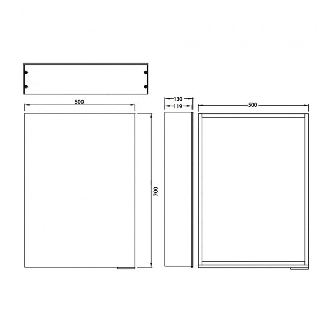 HiB Eris 1 Door Mirror Cabinet - Aluminium - Non