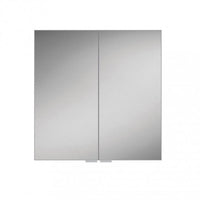 HiB Eris 2 Door Mirror Cabinet - Aluminium - 700mm x 800mm