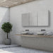 HiB Eris 3 Door Mirror Cabinet - 700mm x 1200mm - Aluminium