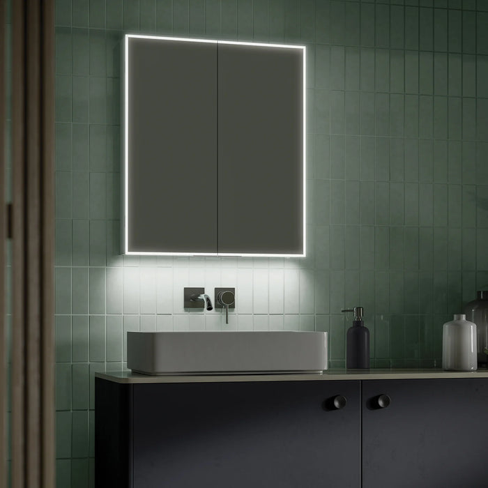 HiB Exos 2 Door Illuminated LED Mirror Cabinet - 600mm