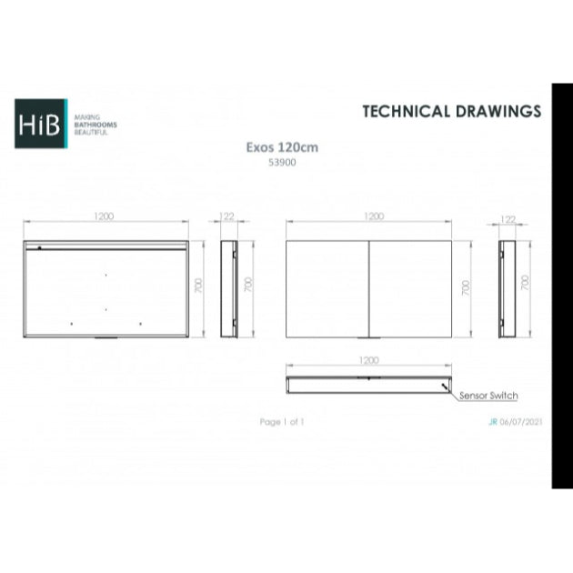 HiB Exos 2 Door Illuminated LED Mirror Cabinet — Bathroom Outlet