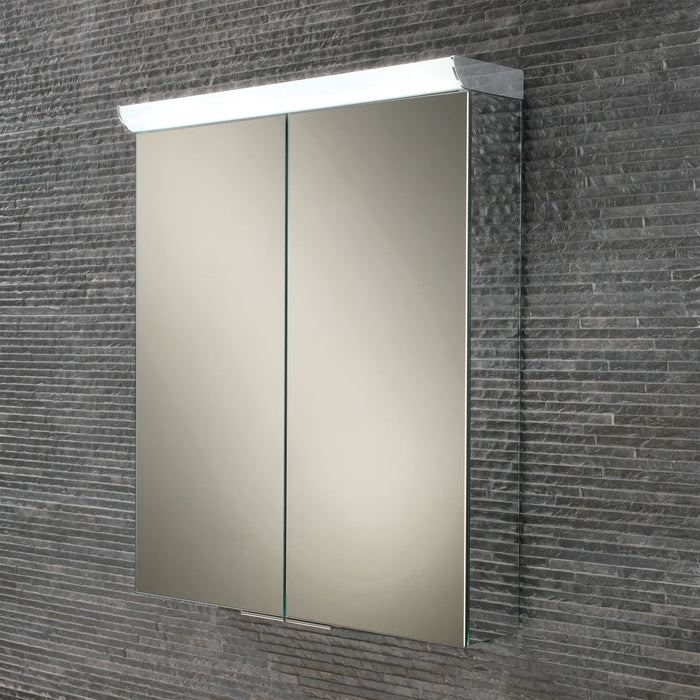 HiB Flare 2 Door Illuminated Mirror Cabinet - 700mm x 600mm