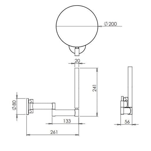 HiB Helix Round Magnifying Mirror - 200mm x 200mm