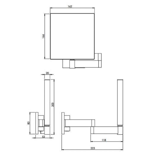 HiB Helix Square Magnifying Mirror - 166mm x 162mm