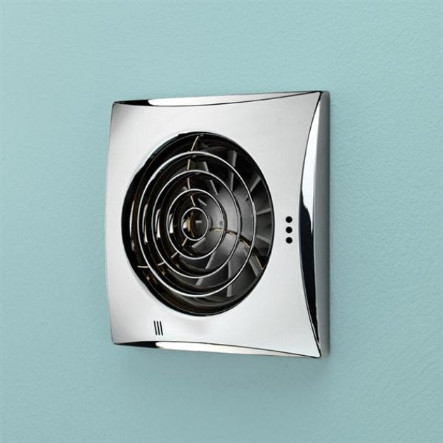 HiB Hush Wall Mounted Bathroom Fan With Timer - 158mm x