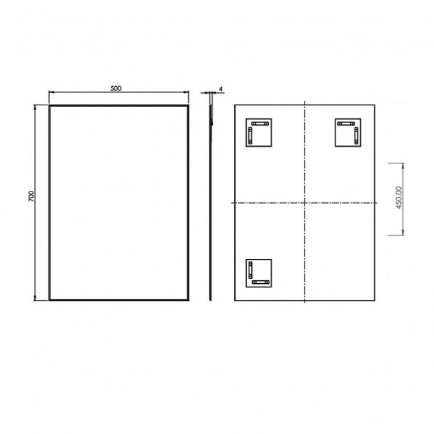 HiB Joshua Designer Non - Illuminated Mirror - 700mm x