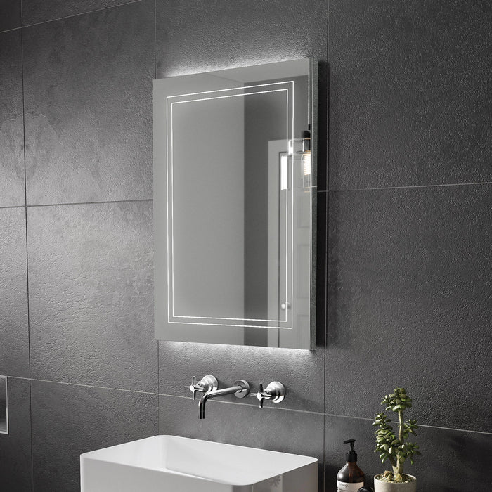HiB Outline Back-Lit Illuminated LED Mirror - Illuminated