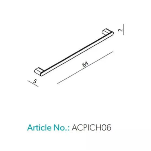 HiB Pico Towel Rail - Chrome - Towel Rings