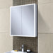 HiB Qubic 2 Door Illuminated LED Mirror Cabinet - Aluminium