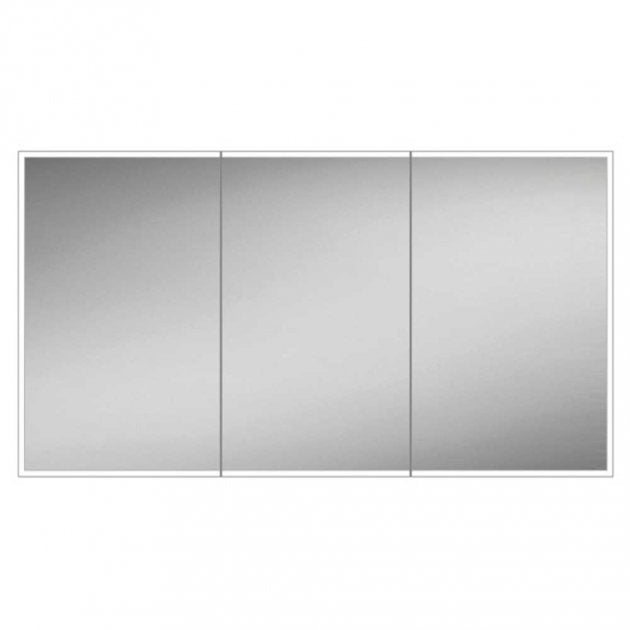 HiB Qubic 3 Door Illuminated LED Mirror Cabinet - 700mm H x