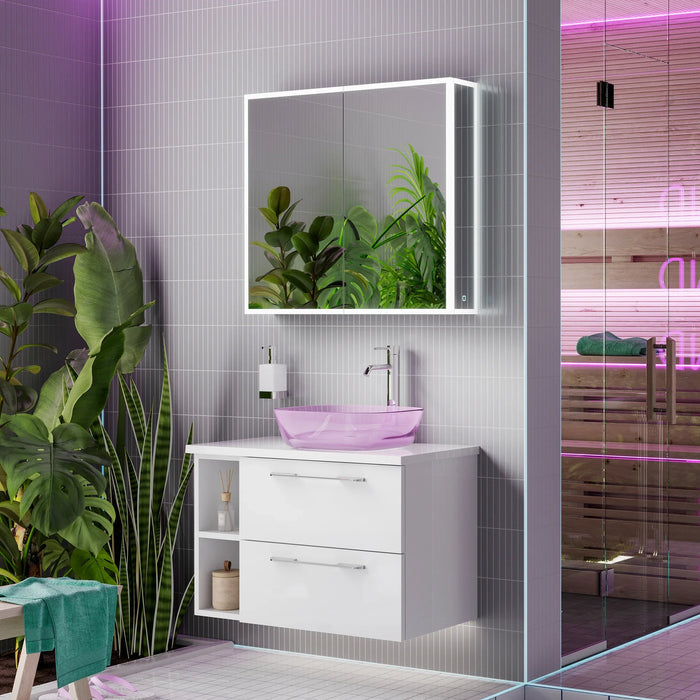 HiB Sound 2 Door Illuminated LED Mirror Cabinet