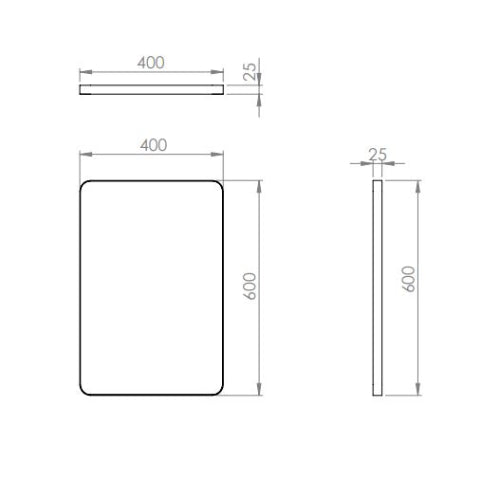 Hib Trim Curve Non - Illuminated Mirror - 400mm Wide