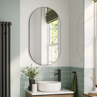HiB Trim Pill Non-Illuminated Mirror - Black - Non
