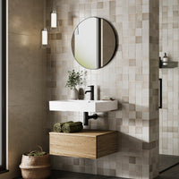 HiB Trim Round Non-Illuminated Mirror - 600mm / Black - Non