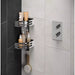 HiB Two Tier Corner Shower Basket with Removable Tray