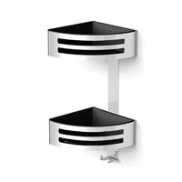 HiB Two Tier Corner Shower Basket with Removable Tray