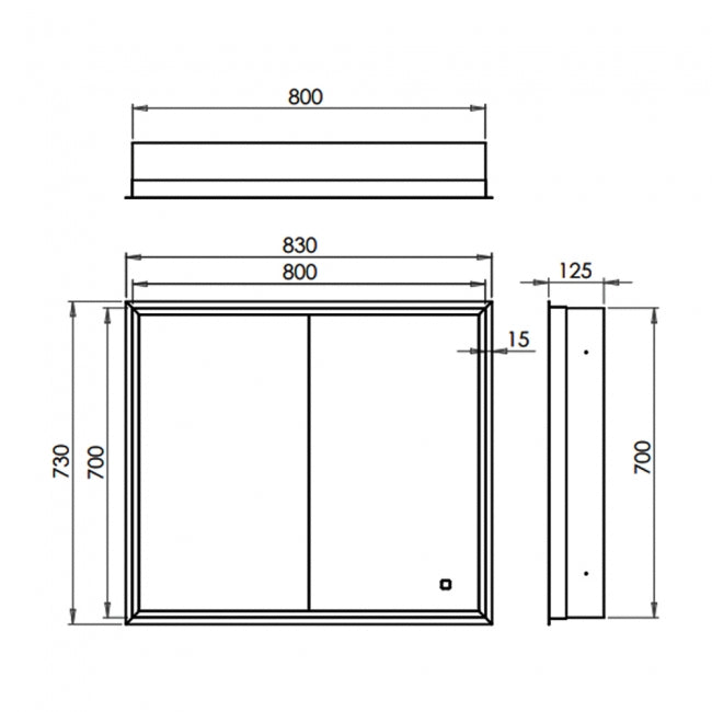HiB Vanquish 2 Door Illuminated LED Mirror Cabinet