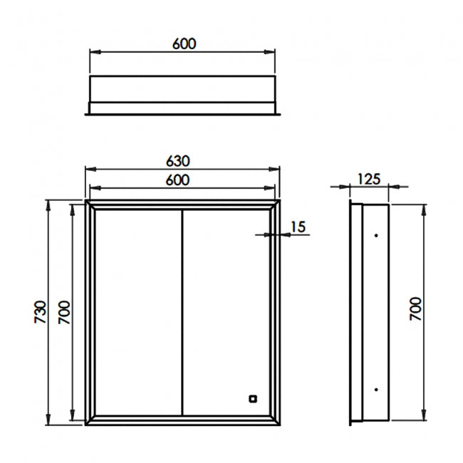 HiB Vanquish 2 Door Illuminated LED Mirror Cabinet