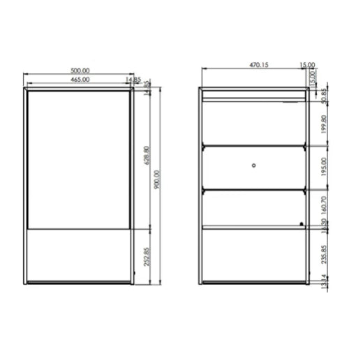 HiB Verve LED 1 Door Illuminated LED Mirror Cabinet - 900mm