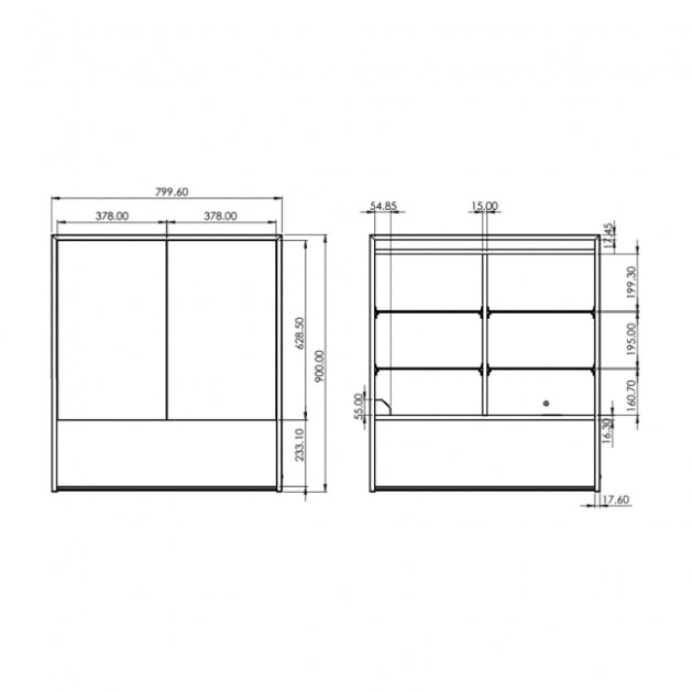 HiB Verve LED 2 Door Illuminated LED Mirror Cabinet