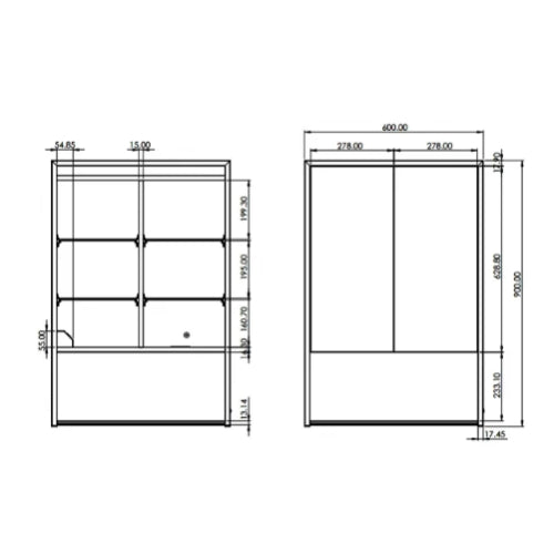 HiB Verve LED 2 Door Illuminated LED Mirror Cabinet