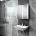 HiB Xenon 2 Door Illuminated LED Mirror Cabinet - Aluminium