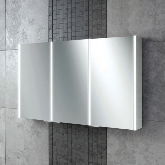 HiB Xenon 3 Door Illuminated LED Mirror Cabinet - 700mm x