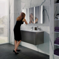 HiB Xenon 3 Door Illuminated LED Mirror Cabinet - 700mm x